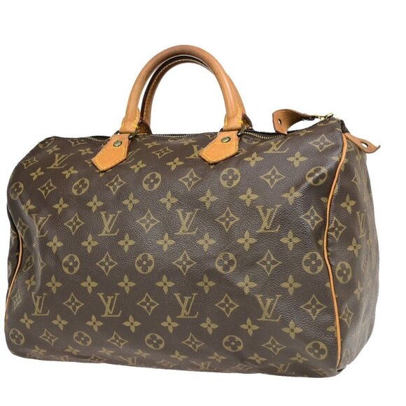 LOUIS VUITTON Speedy 35 Travel Hand Bag Monogram Leather Brown M41524 - Picture 1 of 1